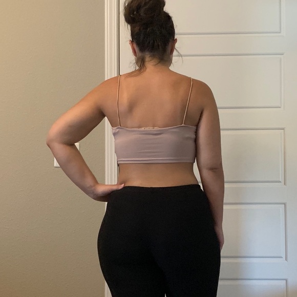 Khaki Spaghetti Strap Cami Crop Top - Picture 5 of 7